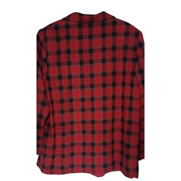 Vintage Requirements Red Black Plaid Blazer Size 20W Wool Blend Career Jacket - Picture 2 of 6